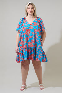 Ripon Floral Seruma Drop Waist Shift Dress Curve