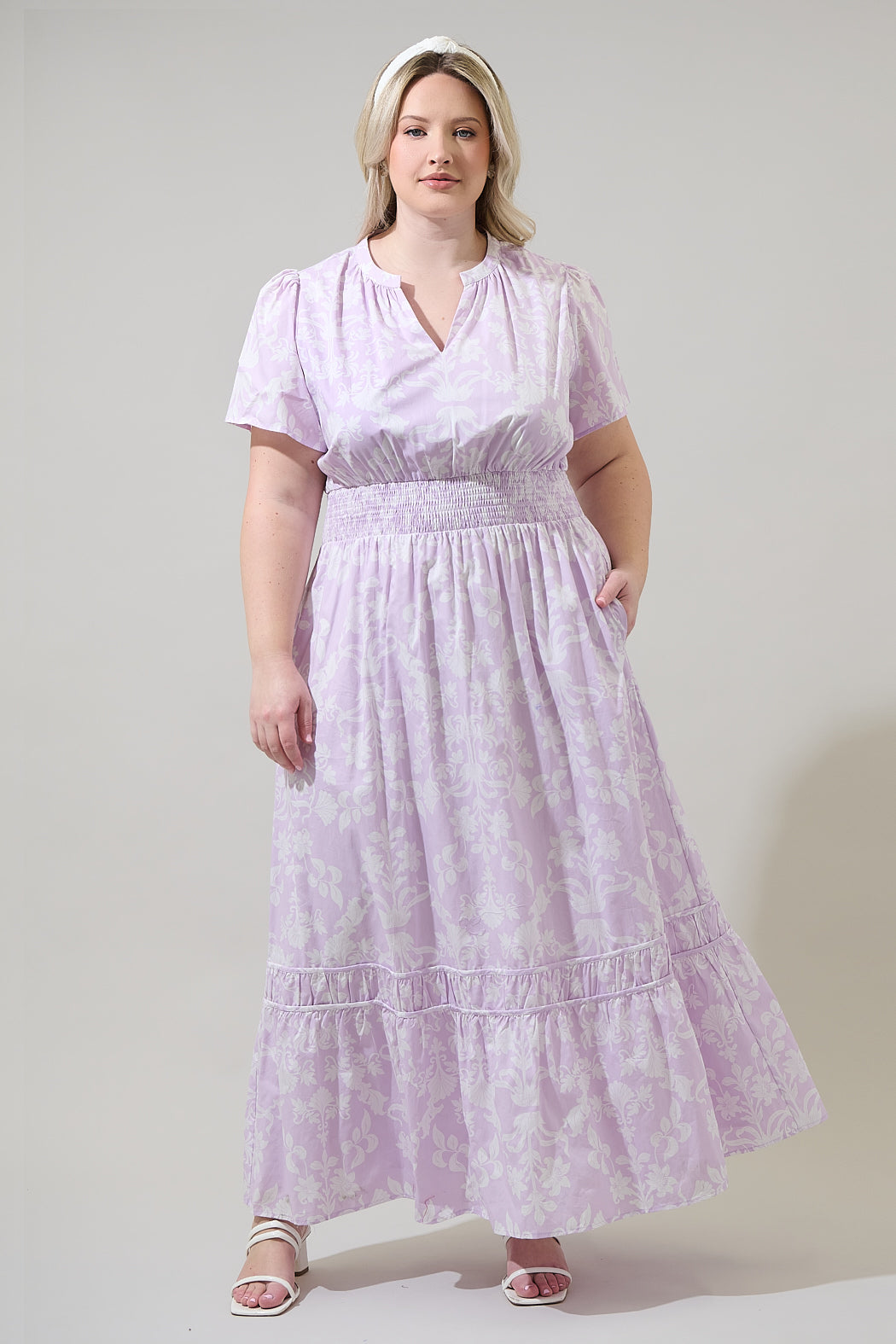 purple dress curve SHEIN Lady CURVE Plus Size Elegant Party Purple Ruched Waist Dress Summer Dress Spring Dress Fall