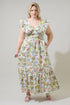 Pany Floral Mawar Ruffle Maxi Dress Curve