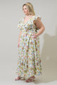 Pany Floral Mawar Ruffle Maxi Dress Curve