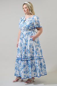 Juba Floral Ordy Smocked Midi Dress Curve