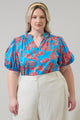 Ripon Floral Close to You Split Neck Top Curve