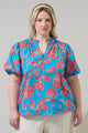 Ripon Floral Close to You Split Neck Top Curve