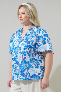 Maci Floral Eve Poplin Top Curve