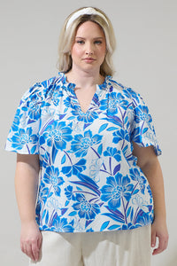 Maci Floral Eve Poplin Top Curve