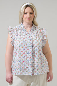 Lara Floral Eviel Ruffle Blouse Curve