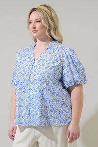 Maisie Floral Idara Button Down Top Curve