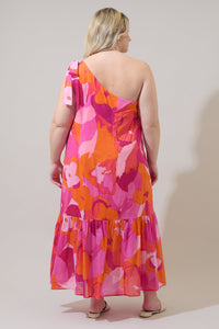 Merim Floral Nicol One Shoulder Maxi Dress Curve