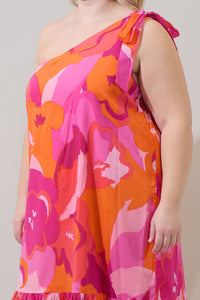 Merim Floral Nicol One Shoulder Maxi Dress Curve