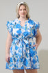 Samian Floral Eriny Ruffle Mini Dress Curve