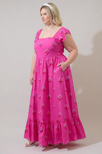 Scarlett Floral Mazy Smocked Maxi Dress Curve