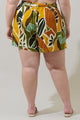 Renia Tropical Wave High Waisted Shorts Curve