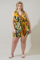 Renia Tropical Wave High Waisted Shorts Curve