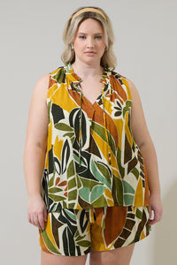 Renia Tropical Miley Sleeveless Blouse Curve