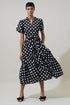 Saraya Dot Britt Poplin Tiered Midi Dress