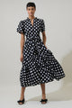 Saraya Dot Britt Poplin Tiered Midi Dress