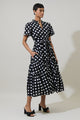 Saraya Dot Britt Poplin Tiered Midi Dress