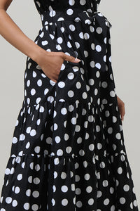 Saraya Dot Britt Poplin Tiered Midi Dress