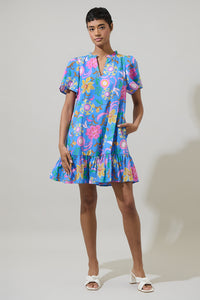 Faro Floral Celeste Mini Dress