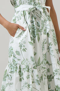 Bria Floral Cora Button Up Midi Dress