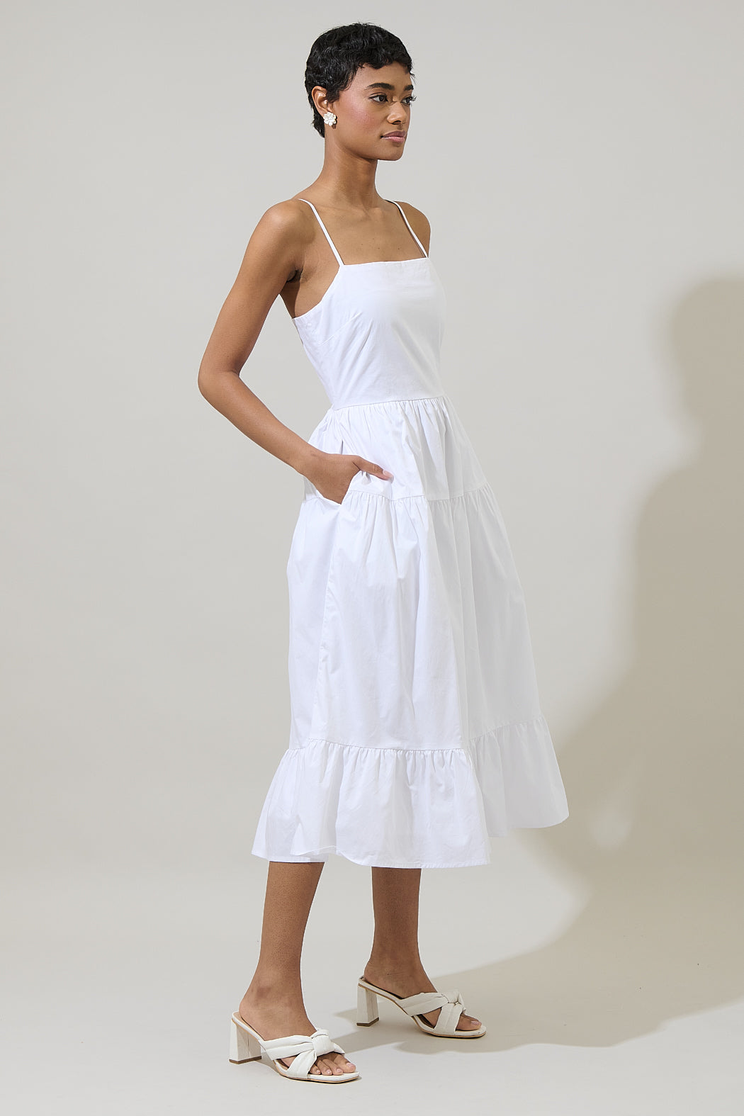 Brynley Cami Midi Dress White / XS by Sugarlips Brynley Cami Midi Dress White / XS by Sugarlips