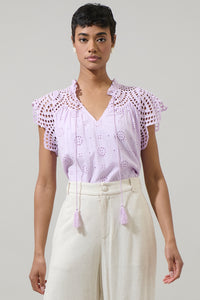 Finna Lace Tassel Tie Top