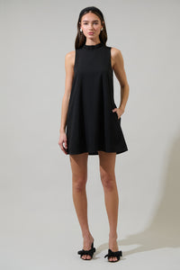 Benson Trapeze Mock Neck Mini Dress