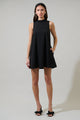 Benson Trapeze Mock Neck Mini Dress