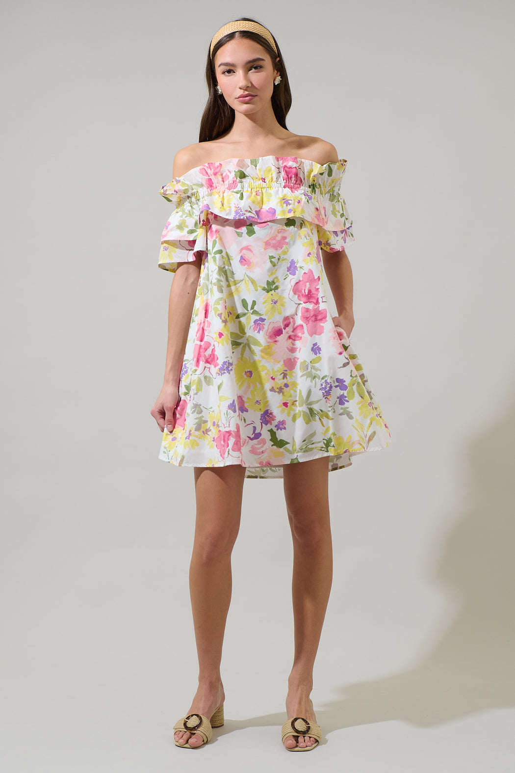 Leonie Floral Hattie Ruffle Mini Dress
