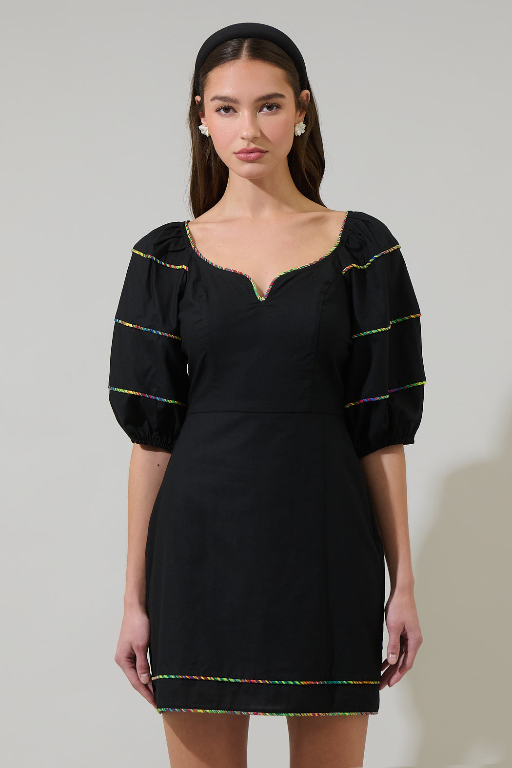 Jenner Puff Sleeve Mini Dress Black / L by Sugarlips Jenner Puff Sleeve Mini Dress Black / L by Sugarlips