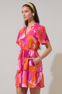 Merim Floral Amo Button Up Mini Dress