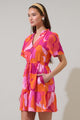 Merim Floral Amo Button Up Mini Dress