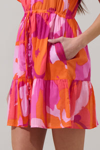 Merim Floral Amo Button Up Mini Dress