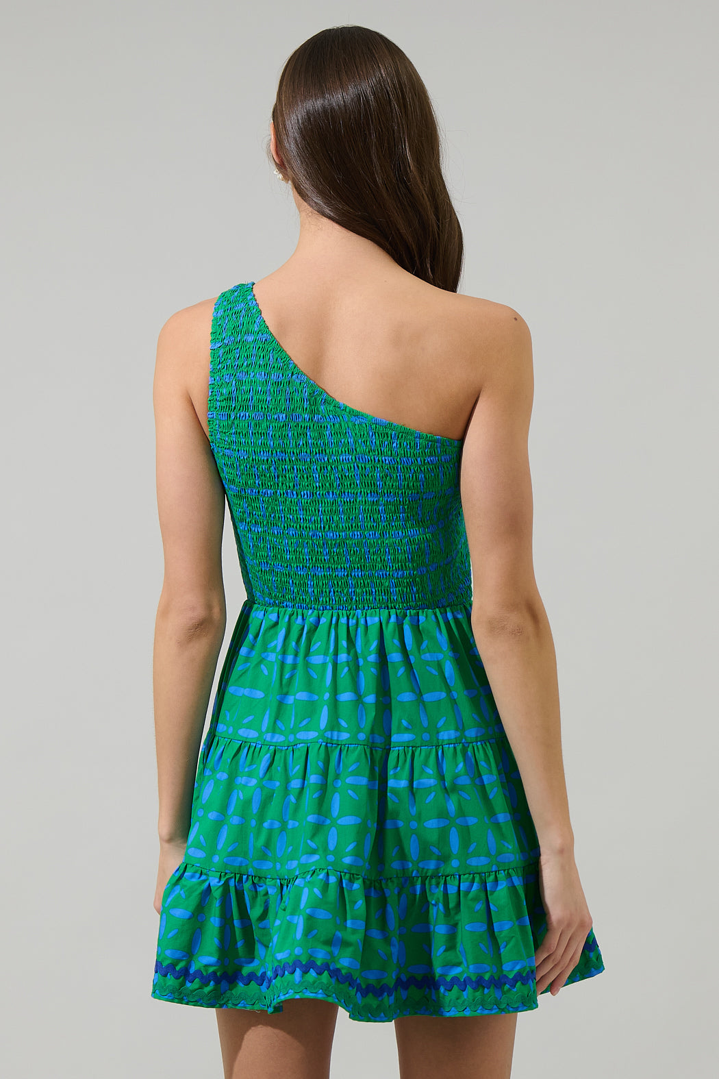 Prism Play Remi One Shoulder Mini Dress GREEN-BLUE / S by Sugarlips Prism Play Remi One Shoulder Mini Dress GREEN-BLUE / S by Sugarlips