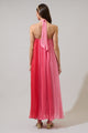 Galena Halter Pleated Maxi Dress