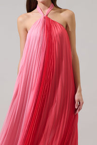 Galena Halter Pleated Maxi Dress