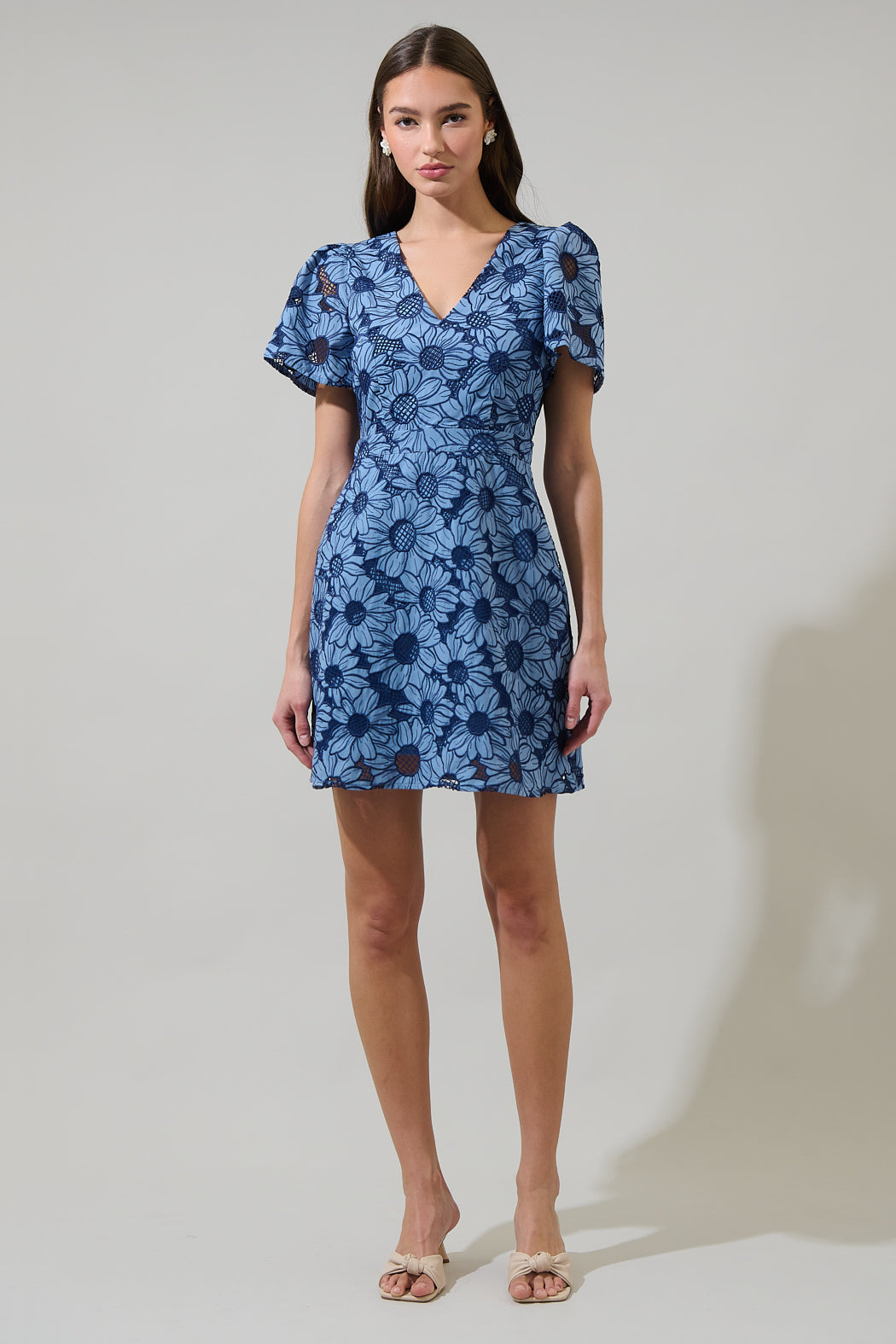 tayla floral mini dress TAYLA MINI DRESS in OFF WHITE MULTI