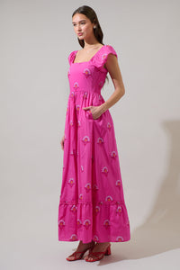 Scarlett Floral Mazy Smocked Maxi Dress