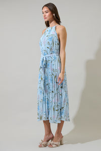 Leida Floral Maly Pleated Midi Dress