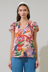 Hatley Floral Hessa Ruffle Blouse
