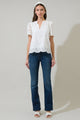 Shirin Eyelet Split Neck Top