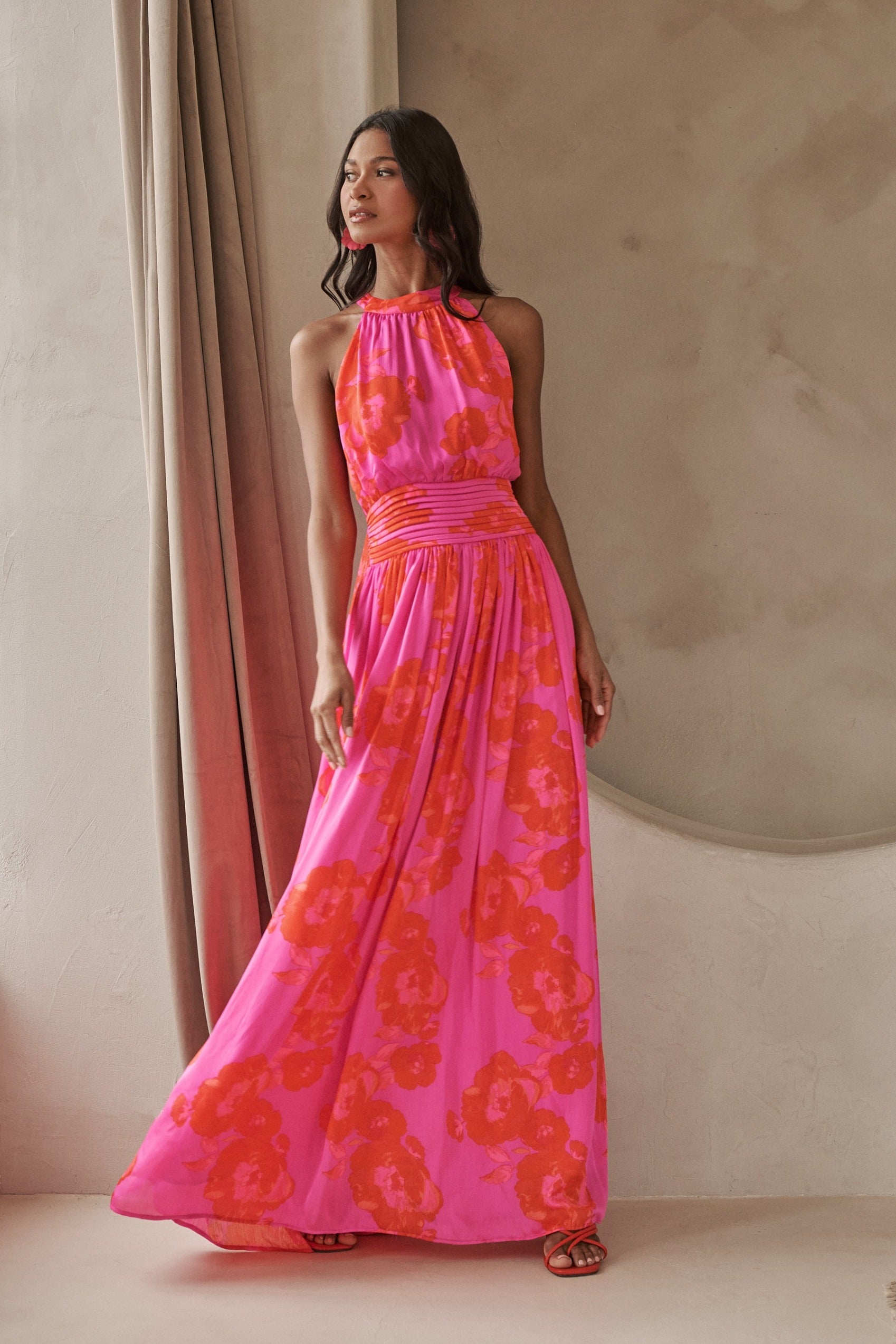 SugarLips Lailah Floral Maxi Dress Hot Pink / XL SugarLips Lailah Floral Maxi Dress Hot Pink / XL