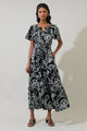 Haylie Floral Palmer Poplin Tiered Maxi Dress