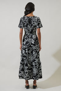 Haylie Floral Palmer Poplin Tiered Maxi Dress