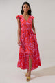 Rania Floral Evianna Flutter Maxi Dress