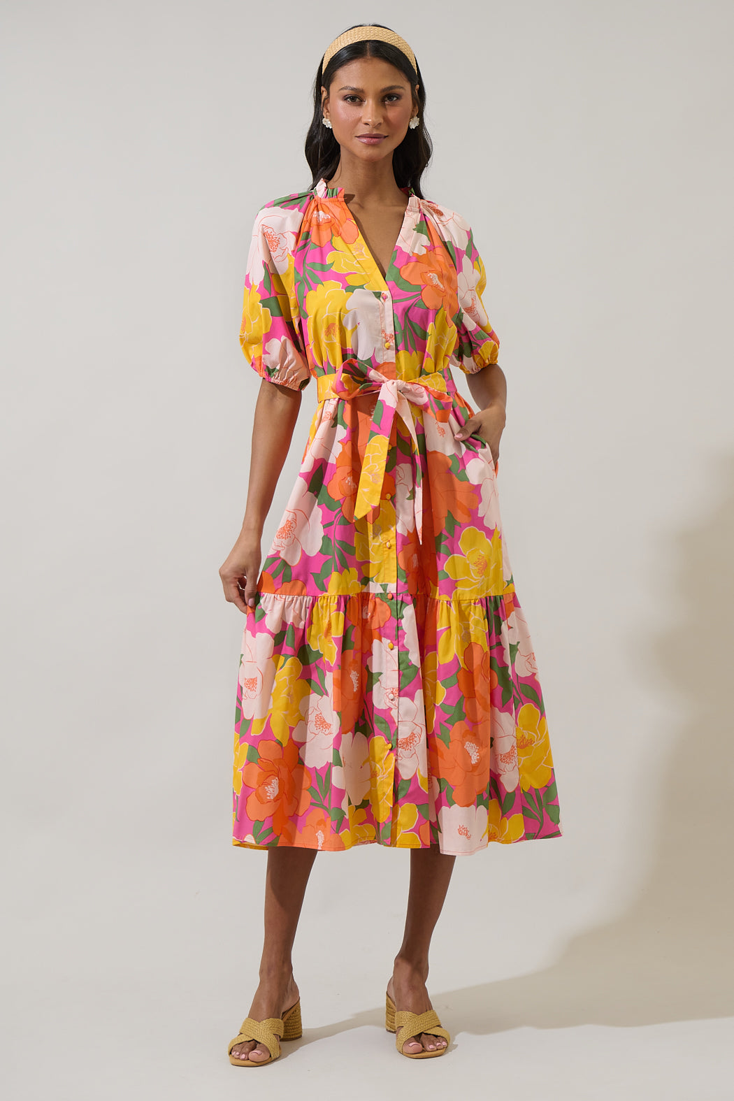 Wynette Tiered Midi Dress Milley Floral