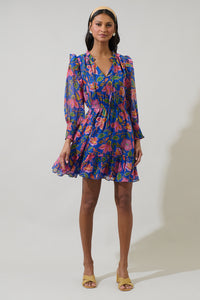 Wendey Floral Idra Ruffle Chiffon Dress