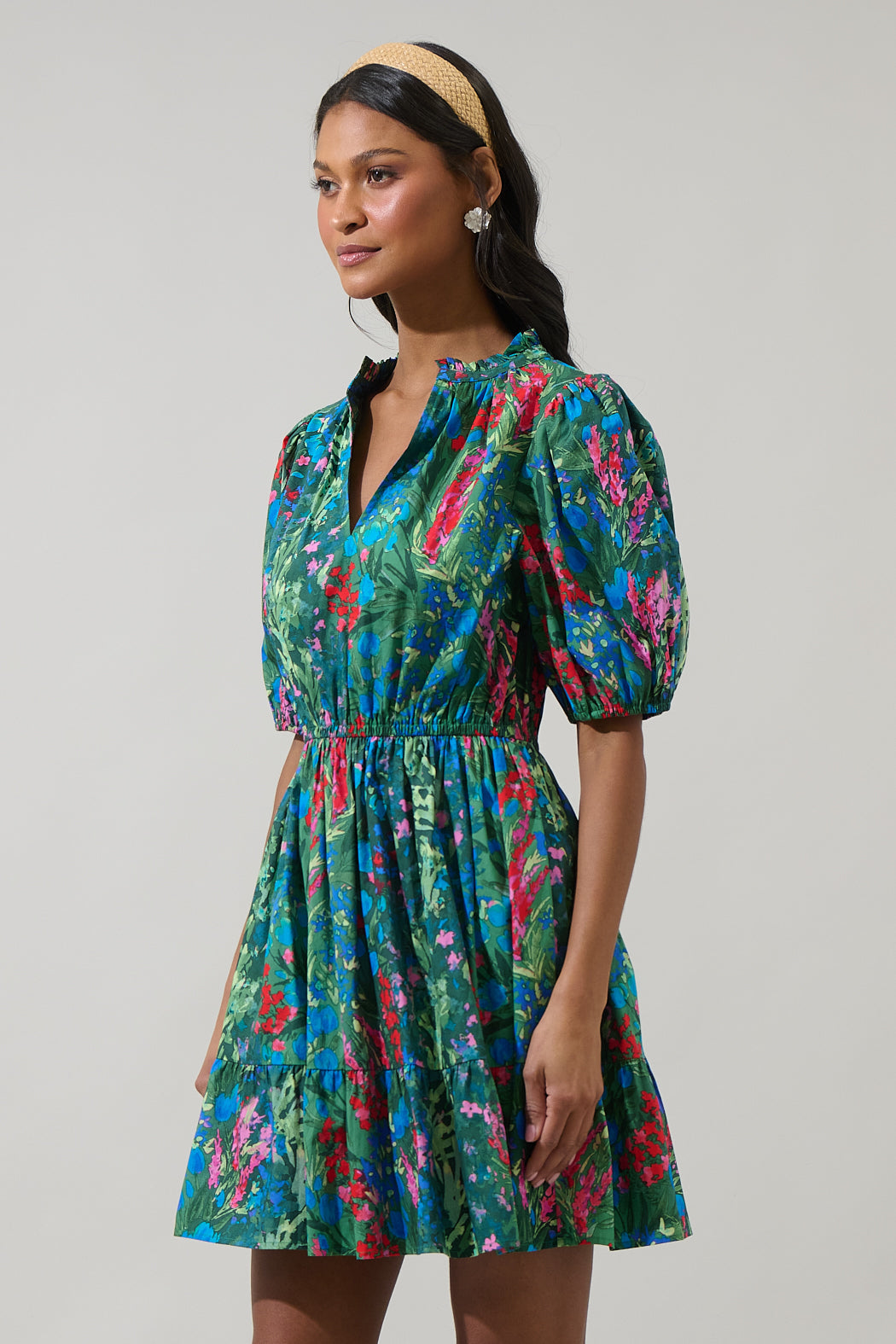 marissa mini dress Geyser Striped Eyelet Marissa Mini Dress WHITE-BLUE / L by Sugarlips