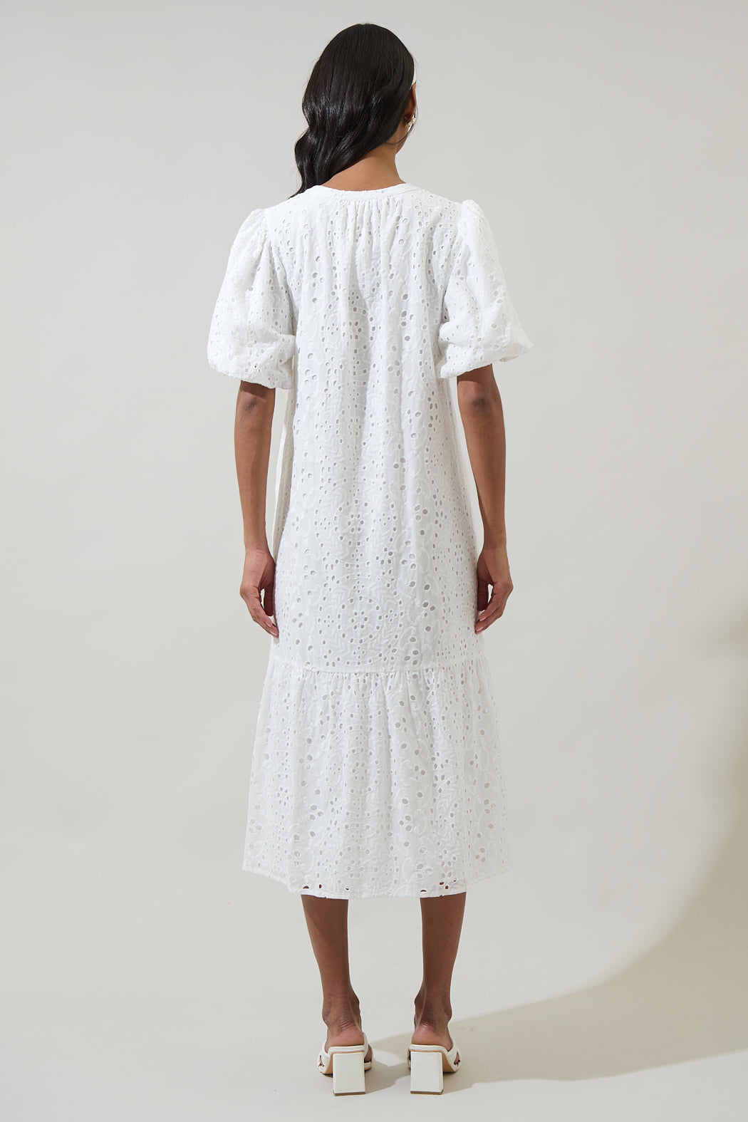 Alix Nova Eyelet Midi Dress White / M by Sugarlips Alix Nova Eyelet Midi Dress White / M by Sugarlips