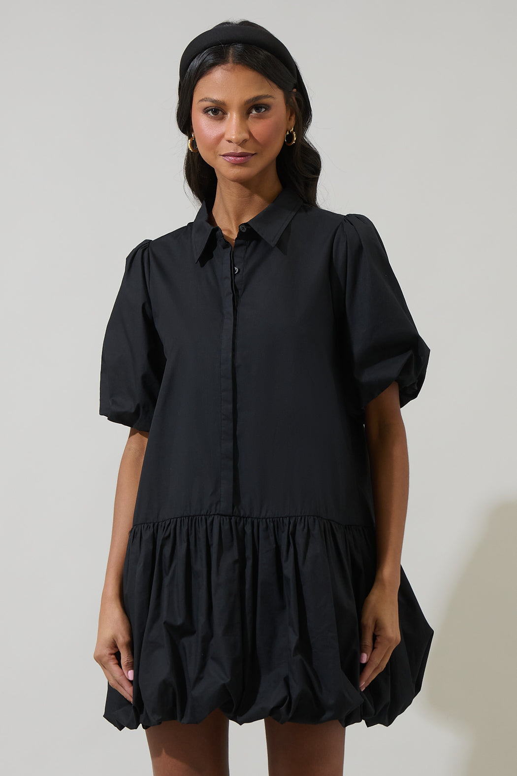 ワンピース [OURSAALTY] Bubble Dot Mini Dress 1-modelinfo-olivia-